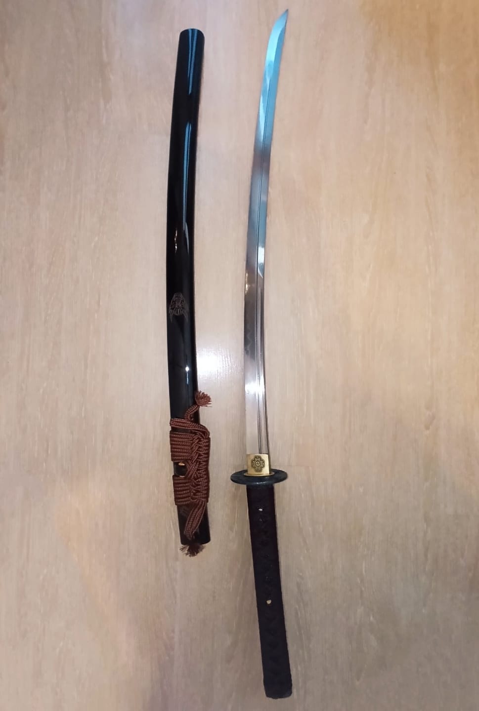 Customer photo review of The Hannya Handmade Katana Clay Tempered T10 Steel