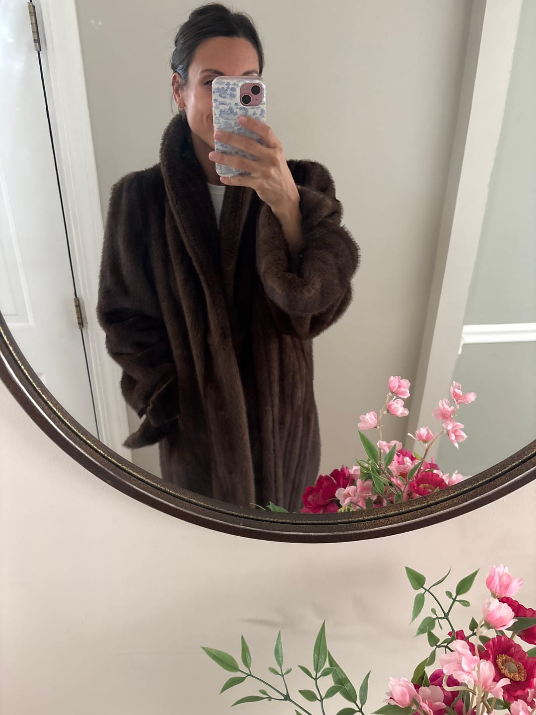 Customer photo review of Suzy Faux Fur Maxi Coat