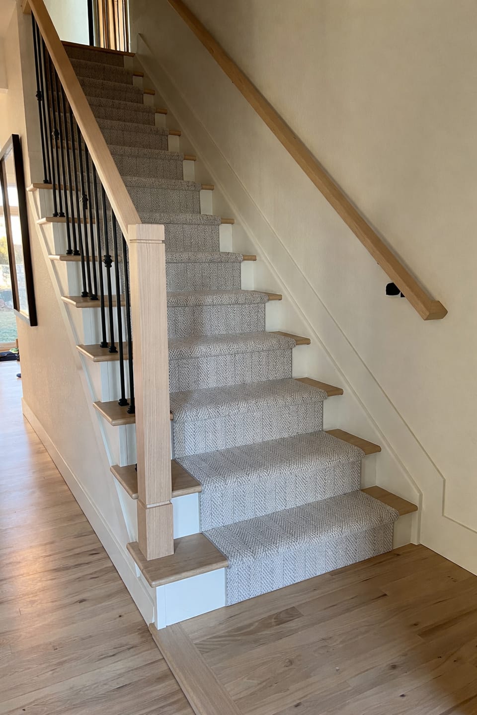 Customer photo review of Amalfi Carrara Herringbone Stair Runner