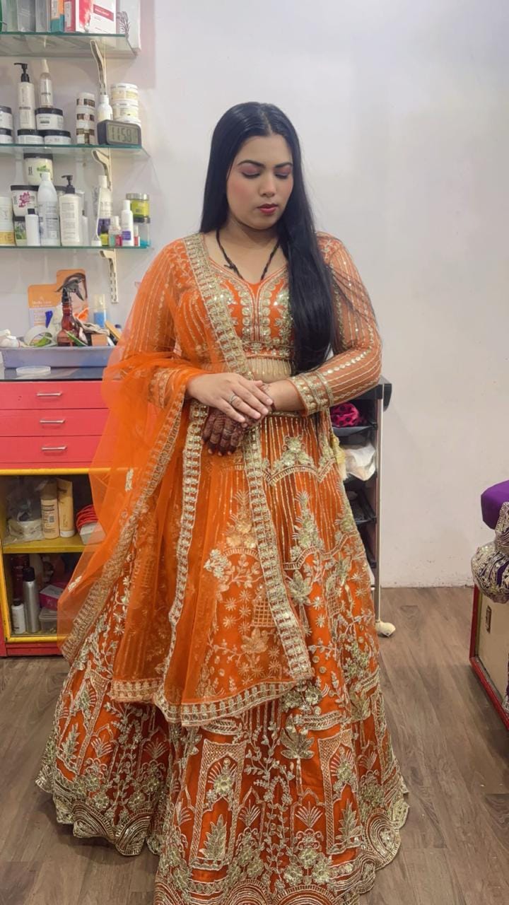 Customer photo review of Engagement Special Viral Soft Net  Coding Sequins Work Lehenga Choli