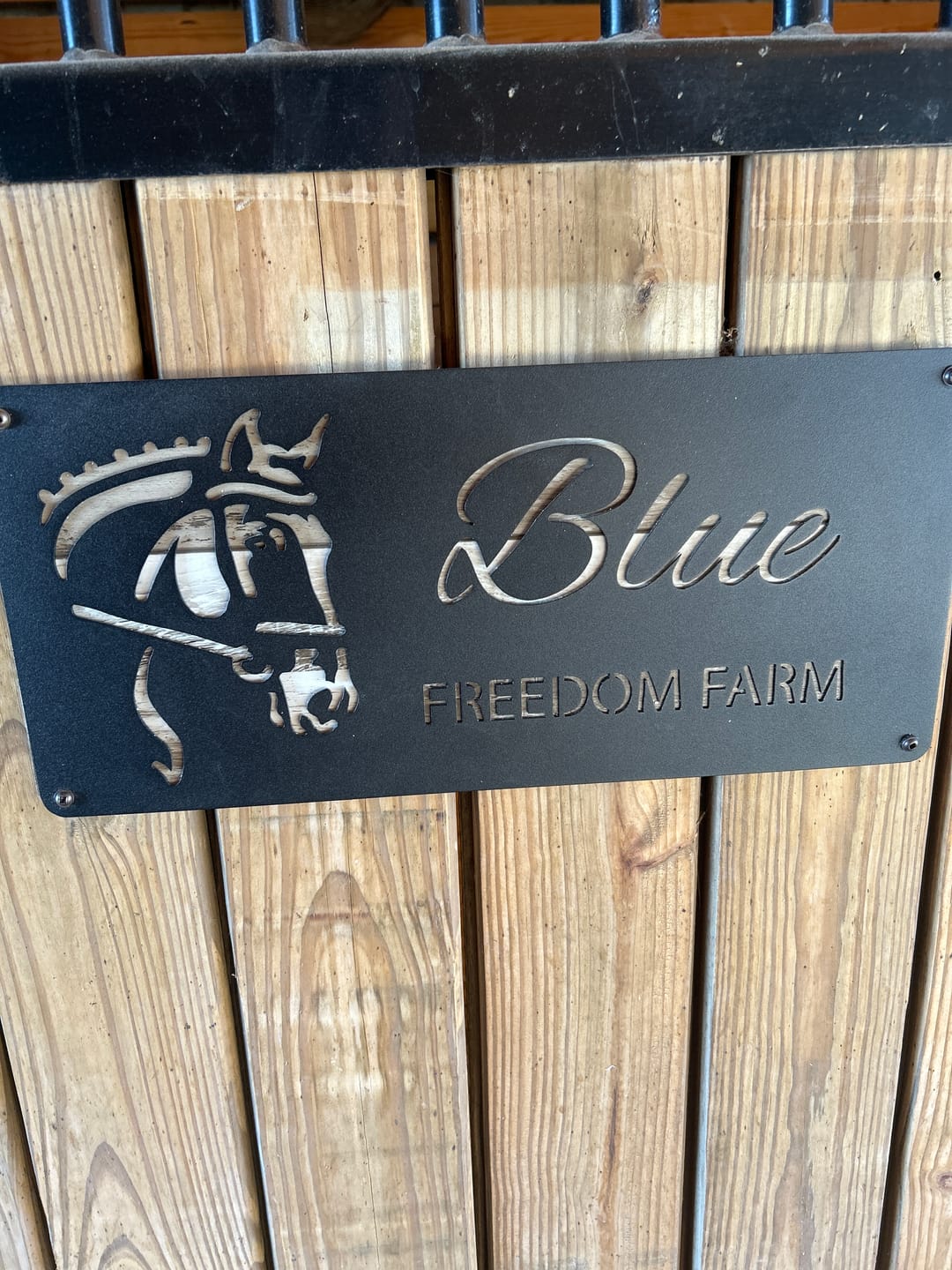 Customer photo review of Horse Stall Name Plate Sign
