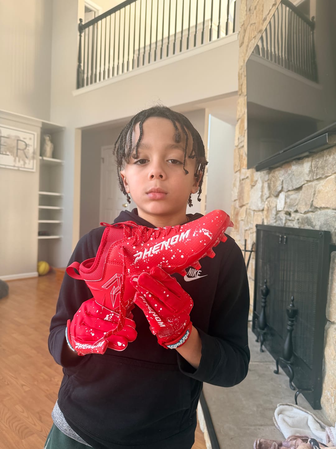 Customer photo review of Kool-Aid 'Cherry' Football Gloves - VPS4 by Phenom Elite