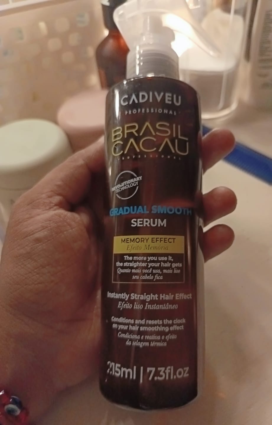 Customer photo review of Brasil Cacau Gradual Smooth Serum 215ml - Anti Frizz Hair Serum