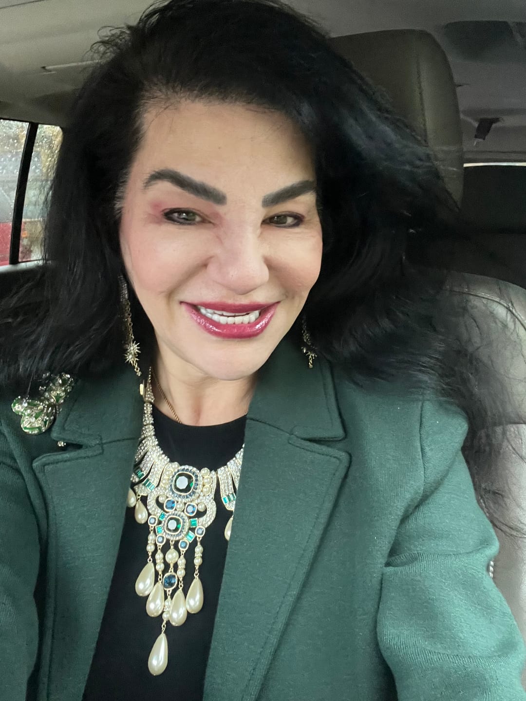 Customer photo review of HEIDI DAUS® “Fancy Shamrock”  Lucky Clover Statement Pin/Brooch