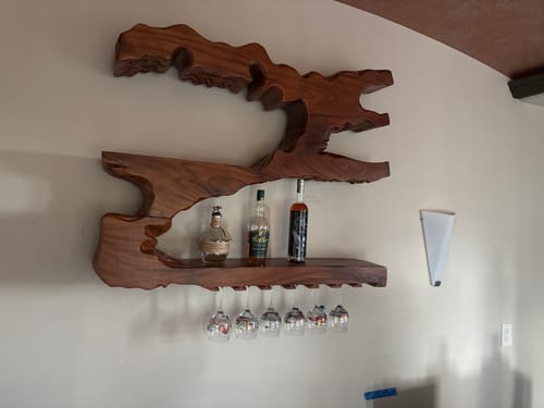Customer photo review of Mid Century Wine Holder For Kitchen Minimalist Shelf