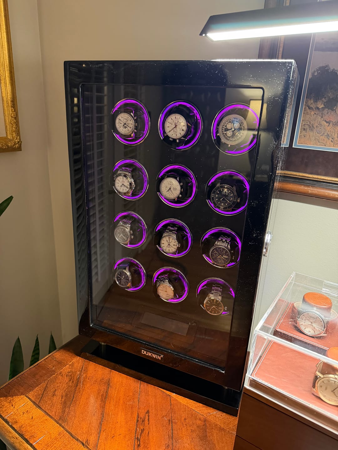 Customer photo review of Special Edition- 12 Watch Winder with Fingerprint Unlock RGB Light LCD Touchscreen Remote  Large Watch Box