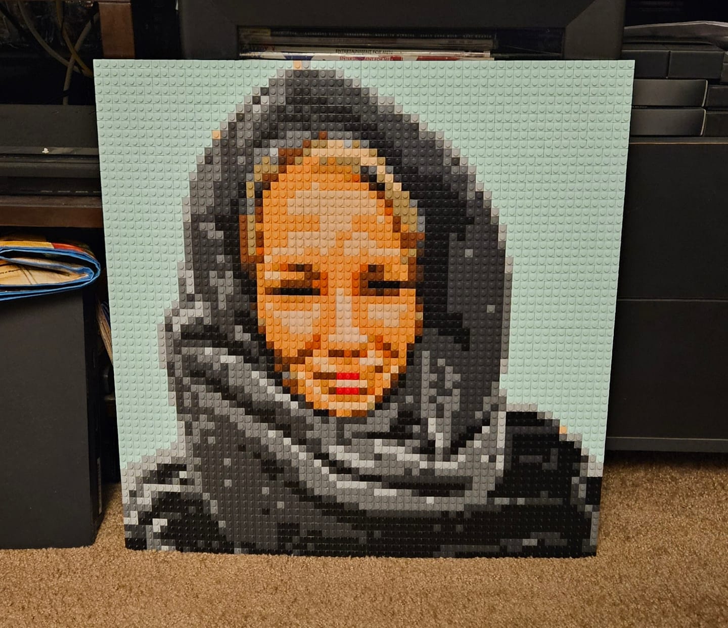 Customer photo review of Custom Bricked Mosaic Portrait 20×20"