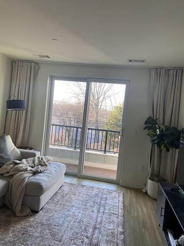 Customer photo review of Zoe Linen Look Soft Custom Curtain