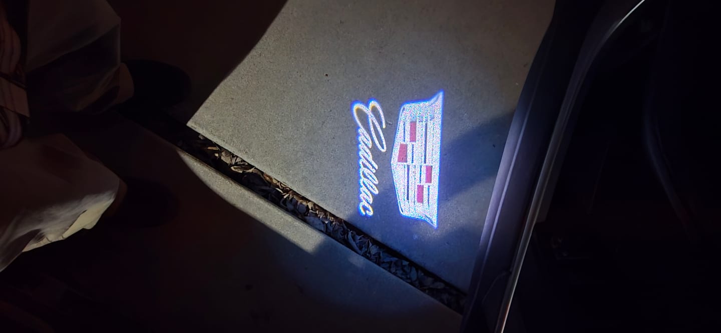 Customer photo review of Customizetion Designs for  logo door lights （please send the picture you want to make into a logo to this email address：cardoorled@gmail.com）