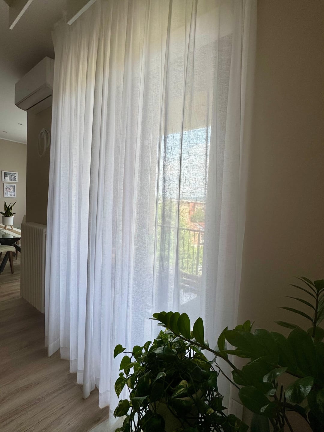 Customer photo review of Yarn Linen Look Sheer Custom Curtain