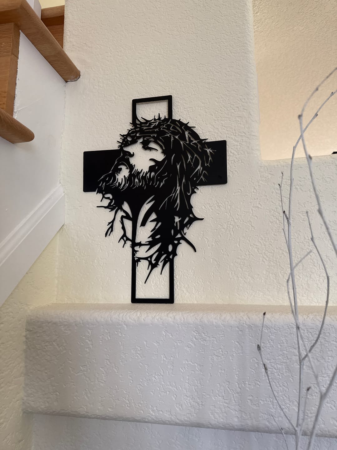 Customer photo review of Christianartworkshop Crown of Thorns Jesus Cross Metal Wall Decor: Heartfelt Faith Statement