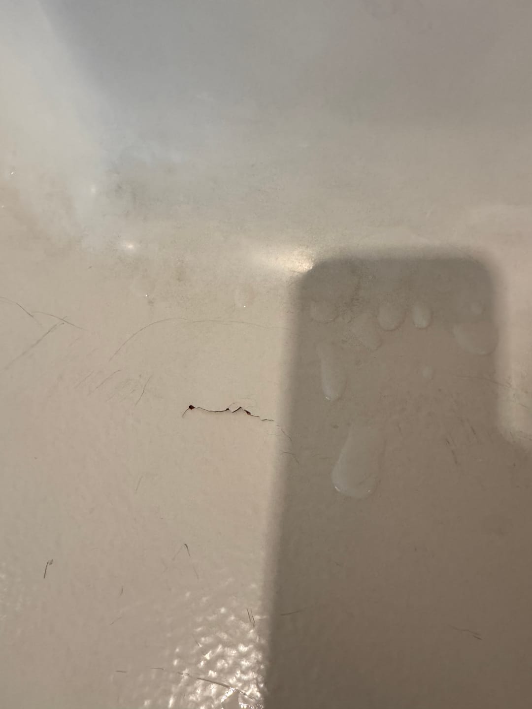Customer photo review of Floor Crack Repair - Tub and Shower Repair Kit