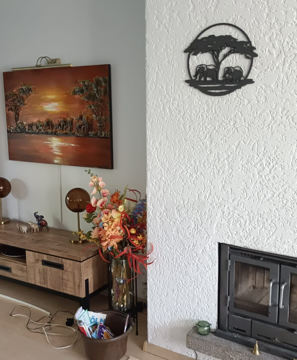 Customer photo review of Wanddecoratie dieren | Olifant met boom