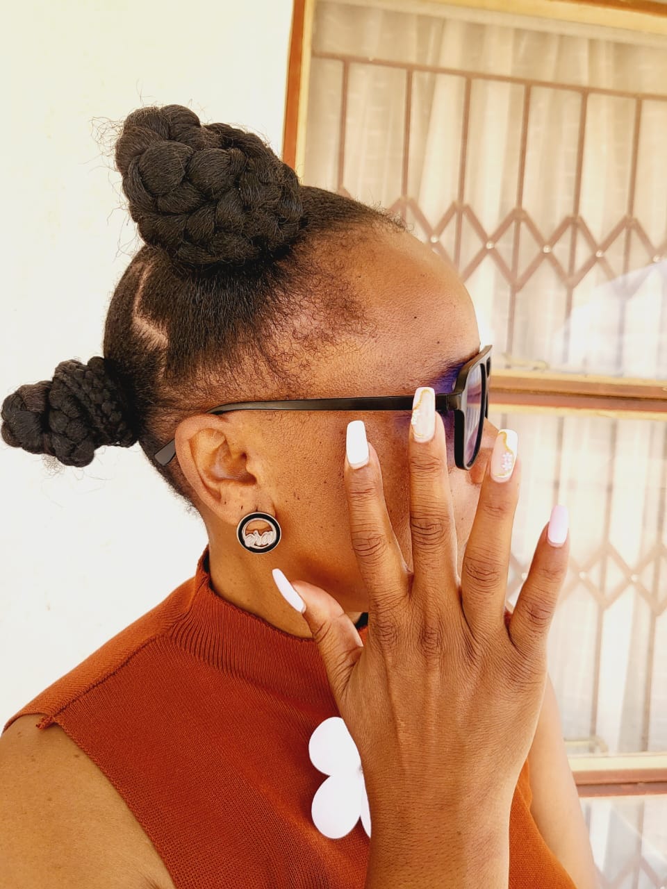 Customer photo review of Silver Diva Studs