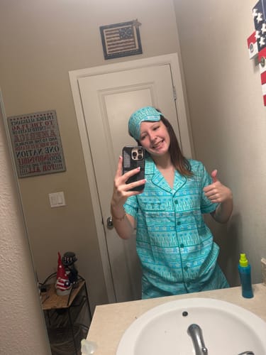 Customer photo review of Sunset Surf Premium Sleep Short Set