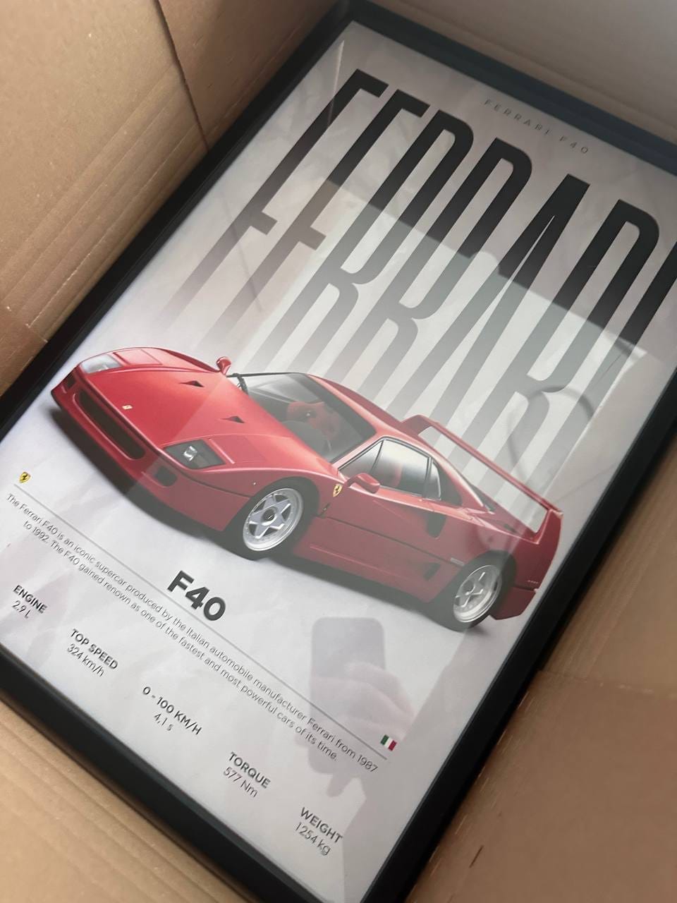 Customer photo review of Ferrari F40 Car Poster