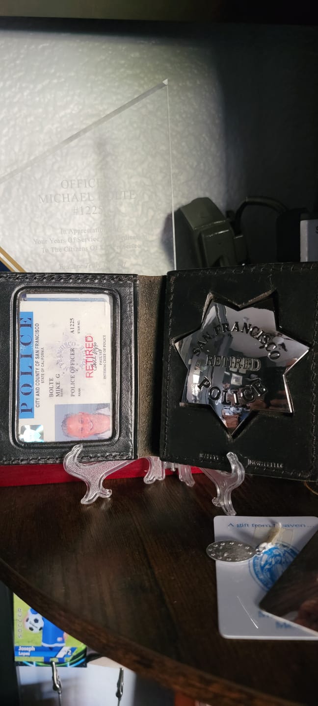 Customer photo review of SFPD San Francisco Police Officer Badge Replica Movie Props Customizable Number
