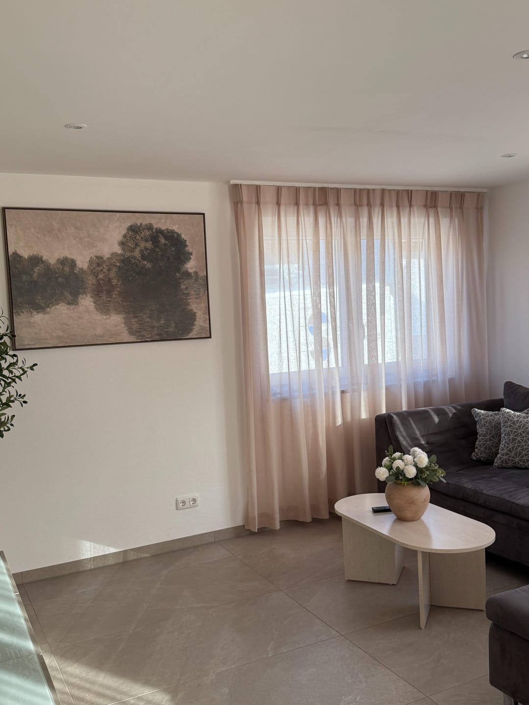 Customer photo review of Yarn Linen Look Sheer Custom Curtain