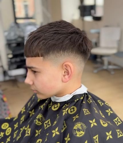 A customer's textured haircut styled with the Hair Clay for added volume and hold.