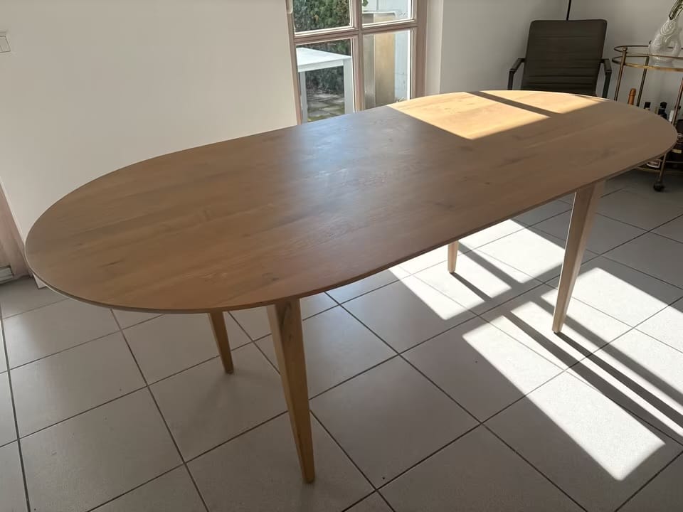 Customer photo review of Riko Oval Ahşap Yemek Masası Meşe