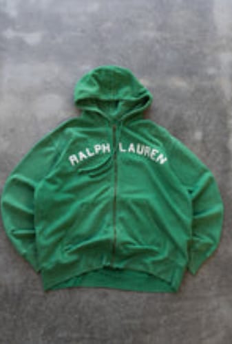 Customer photo review of Vintage Green Polo Ralph Lauren Zip Hoodie (L)