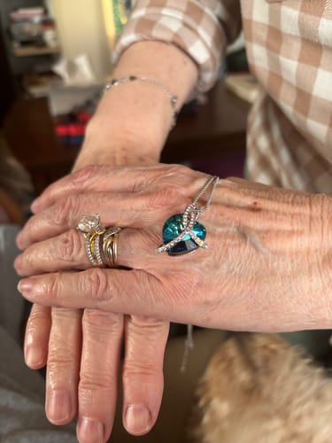 Customer photo review of Love Heart Crystal Pave Necklace