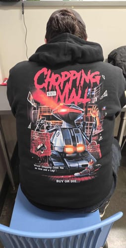 Customer photo review of Chopping Mall: An Arm and a Leg - Zip Hoodie