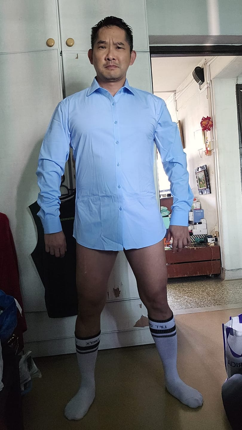 Customer photo review of Performance Bamboo Dress Shirt - Sky Blue