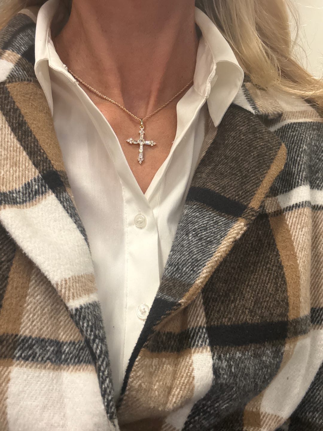 Customer photo review of Queen's Cross Necklace