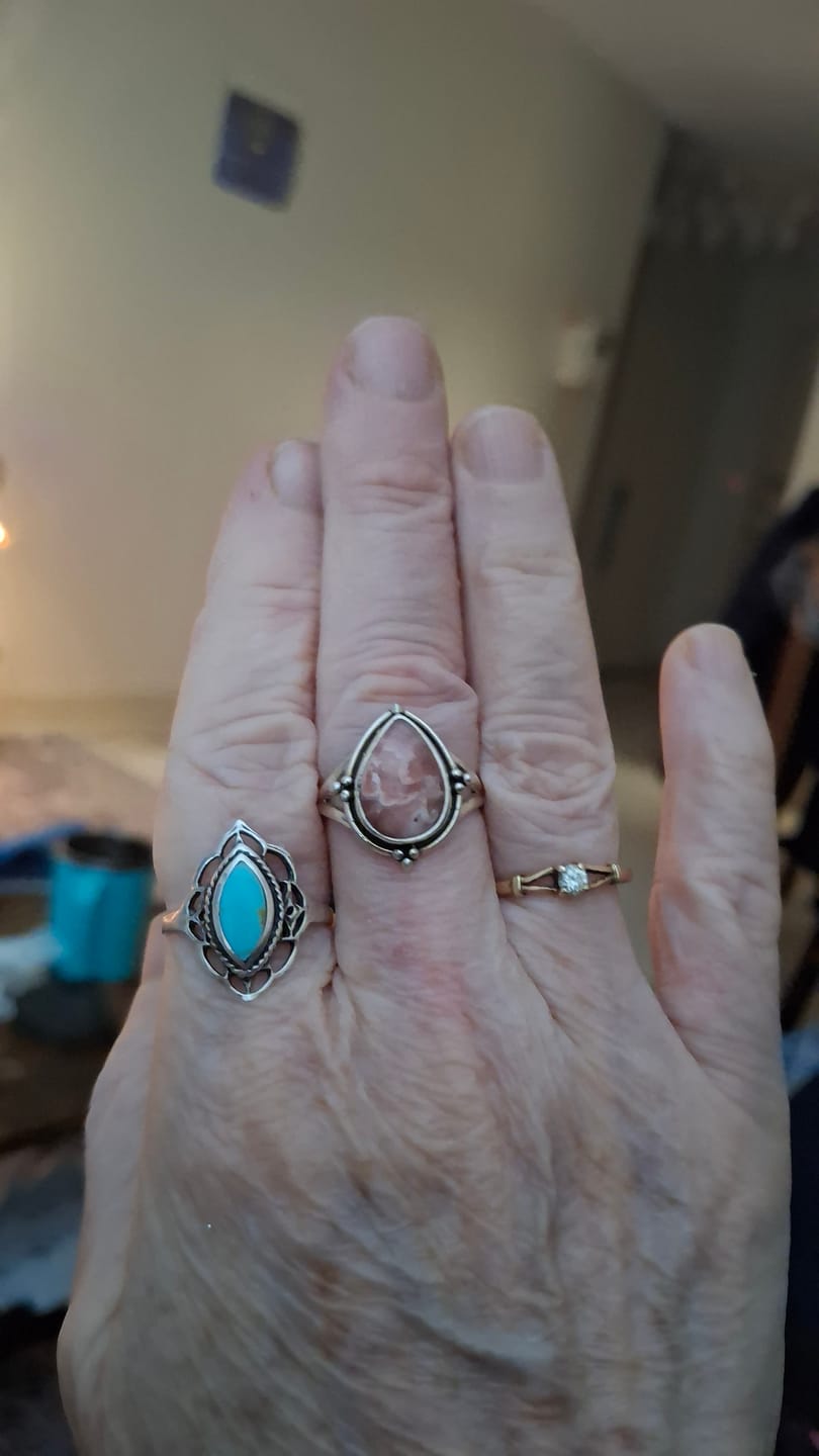 Customer photo review of Teardrop Rhodochrosite Ring Sterling Silver