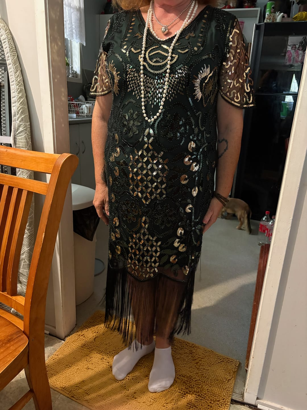 Customer photo review of Margot Plus Size Gatsby Dress - Green