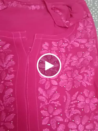 Customer video review of Hoor Deep Pink Viscose Georgette kurta