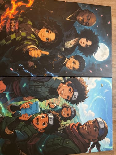 Customer photo review of Personalized Canvas - Portrait in Demon Slayer style