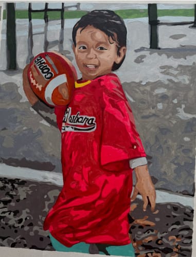 Customer photo review of Custom Paint By Numbers - Personalized Portraits Art