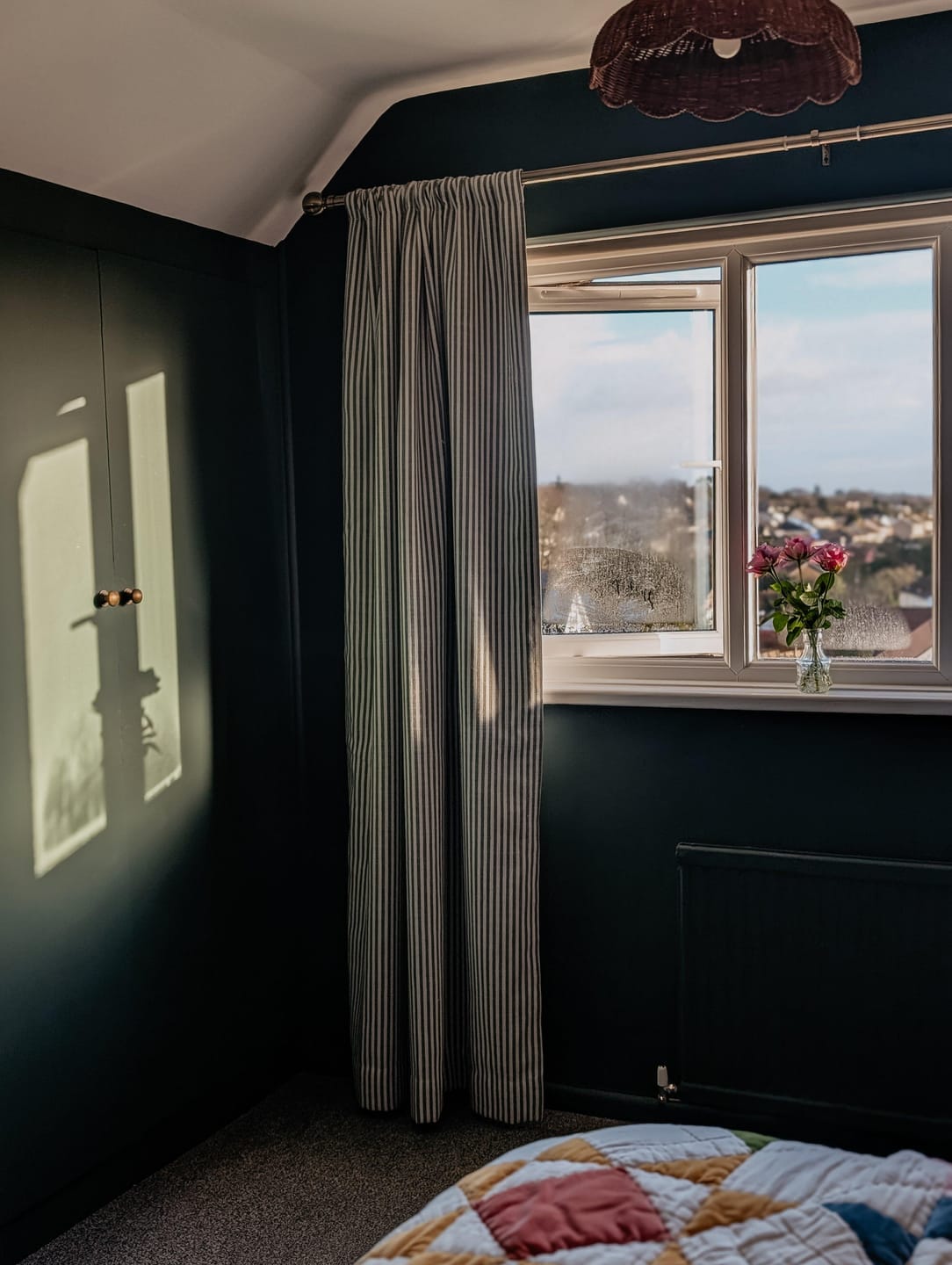 Customer photo review of Milo Linen Blend Striped Custom Curtain