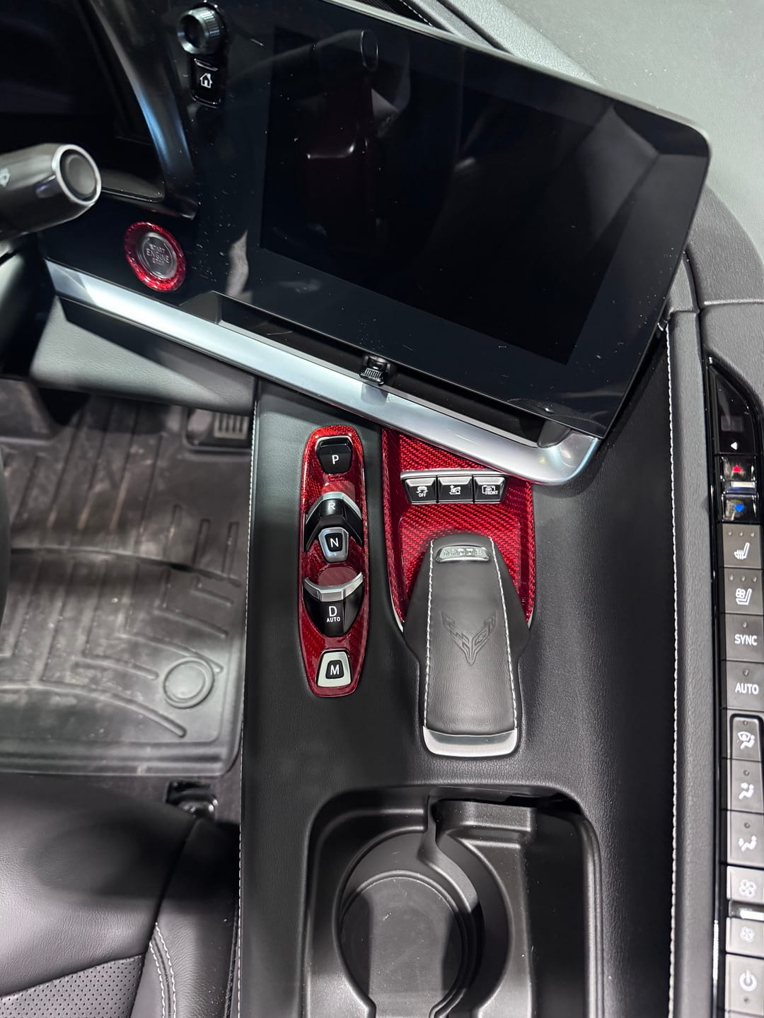 Customer photo review of C8 Corvette Real Carbon Fiber Gear Shift Trim Cover | Interior Upgrade (2020–2025)