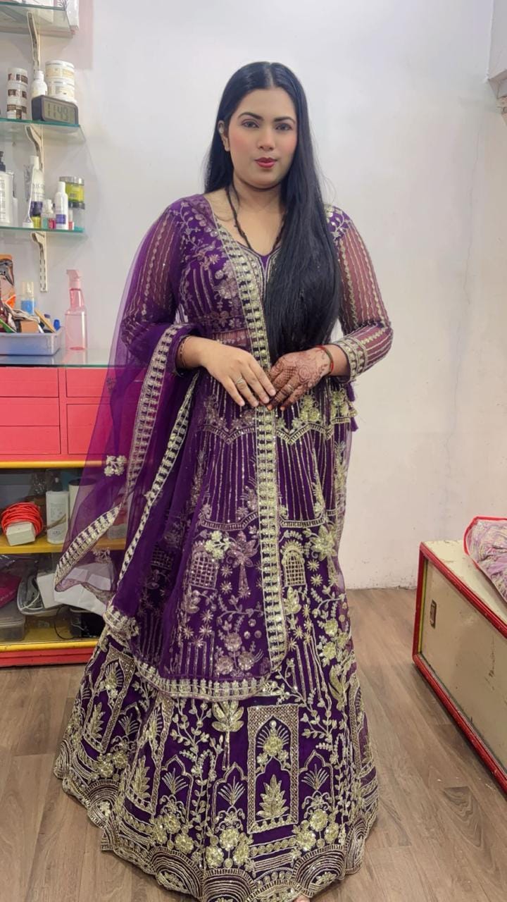 Customer photo review of Engagement Special Viral Soft Net  Coding Sequins Work Lehenga Choli