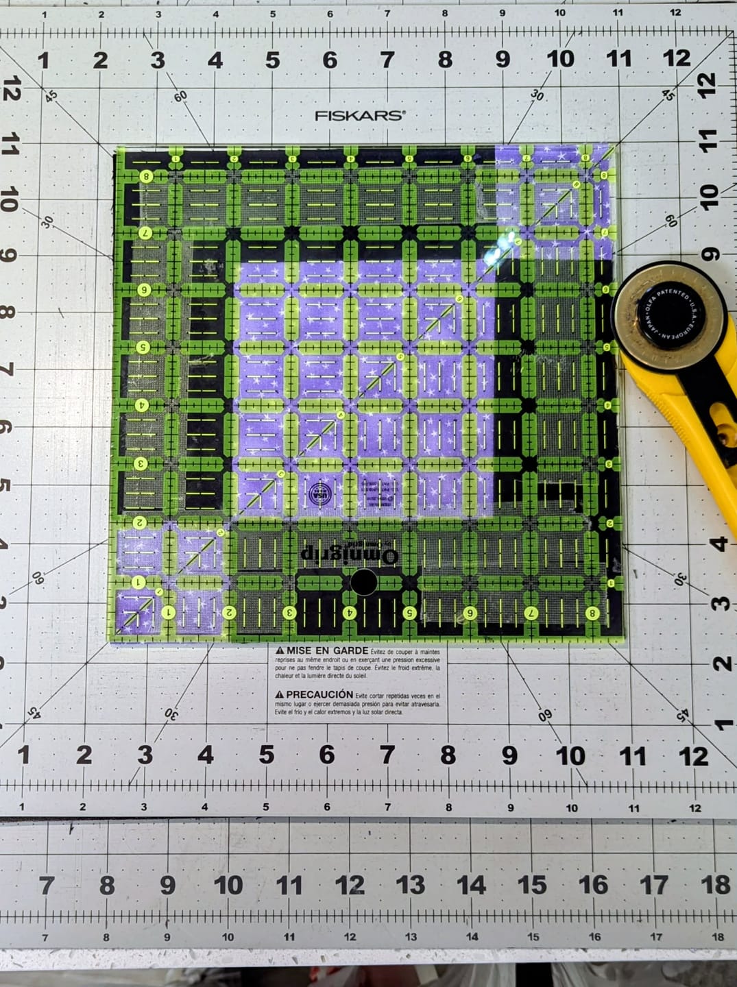 Customer photo review of Fiskars Rotating Cutting Mat - 13" x 13"