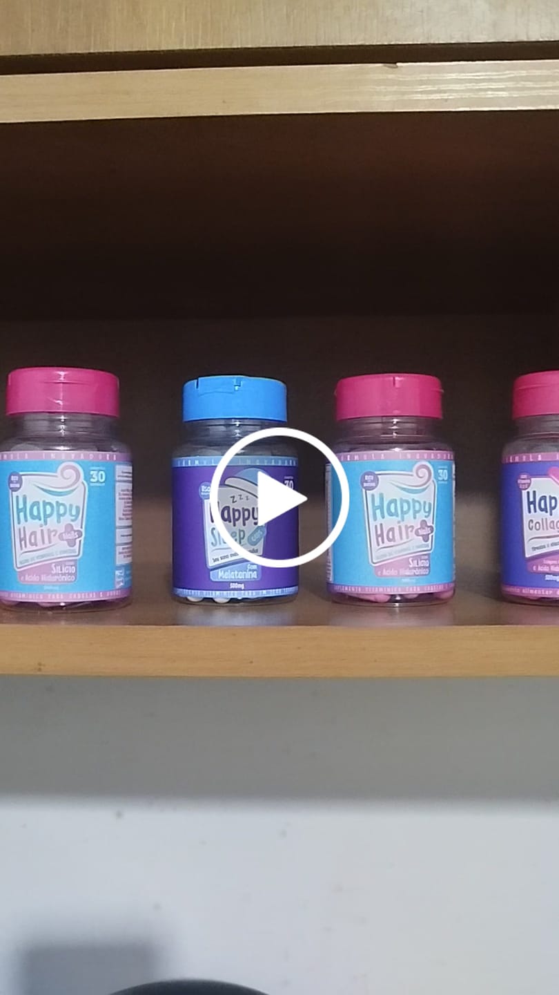 Customer video review of Happy Hair 2 Potes + 1 Melatonina Grátis + 1 Colágeno Grátis