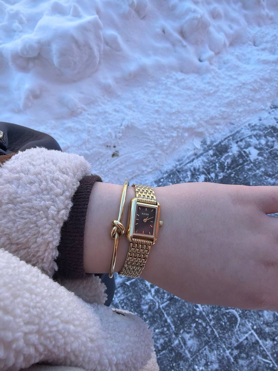 Customer photo review of Olivia Petite Gold Brown