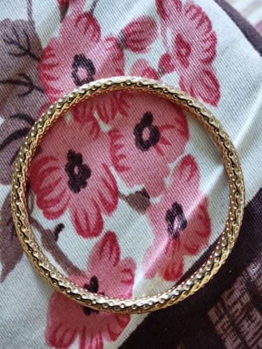Customer photo review of Engraved Dots Bangle Bracelet