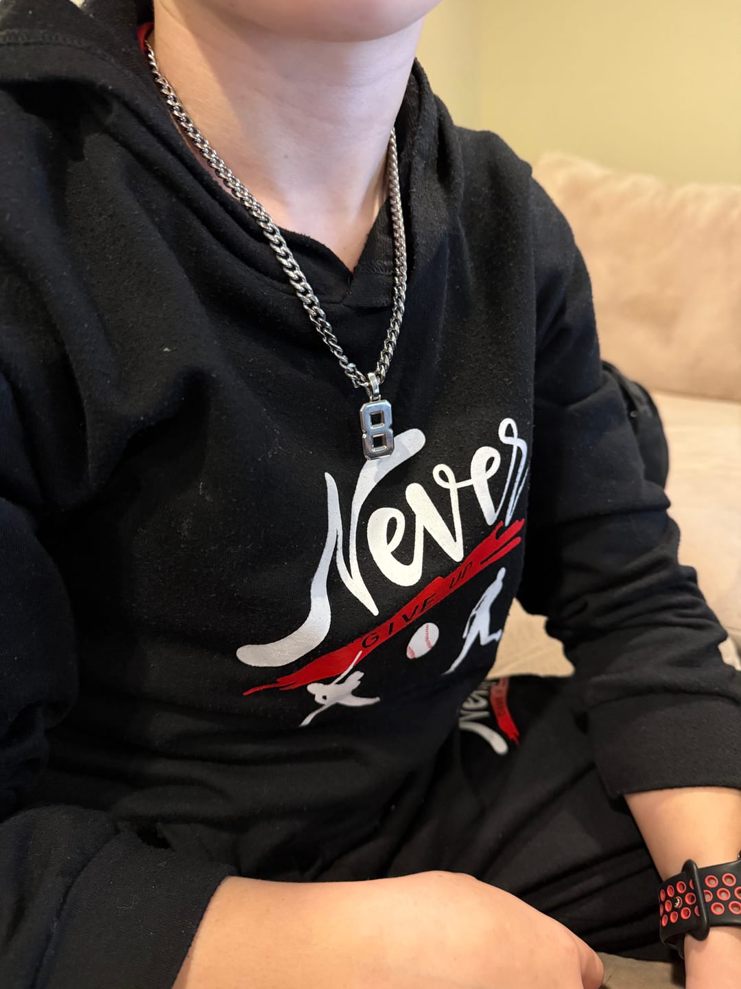 Customer photo review of Signature Jersey Number Pendant in Silver