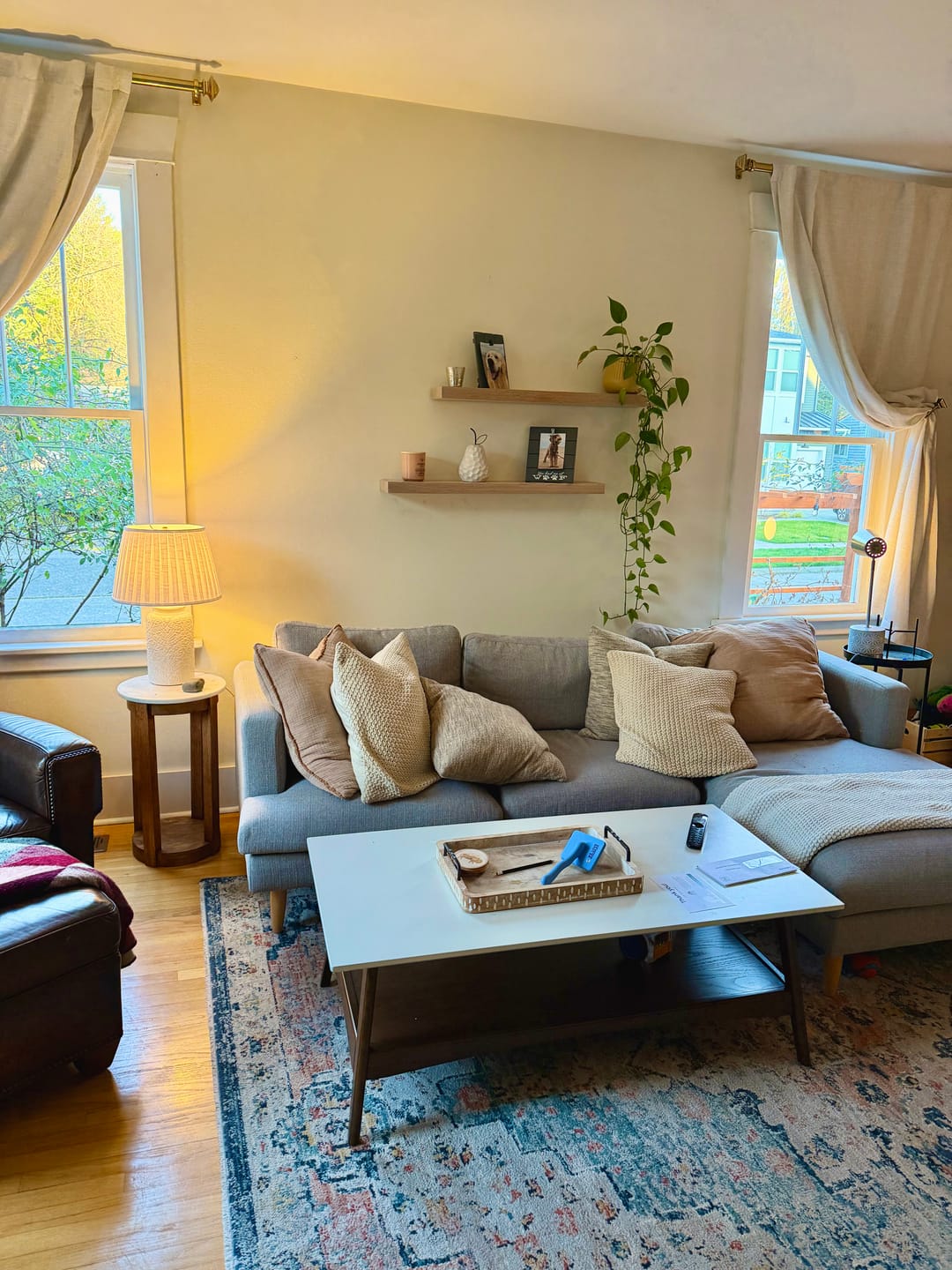 Customer photo review of White Oak Floating Shelves
