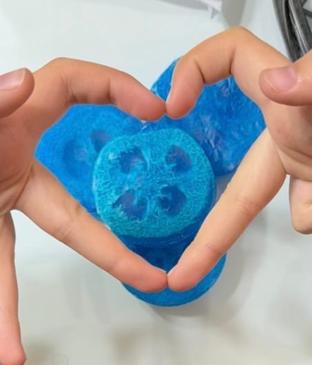 Customer photo review of Ocean Breeze Loofah Soap