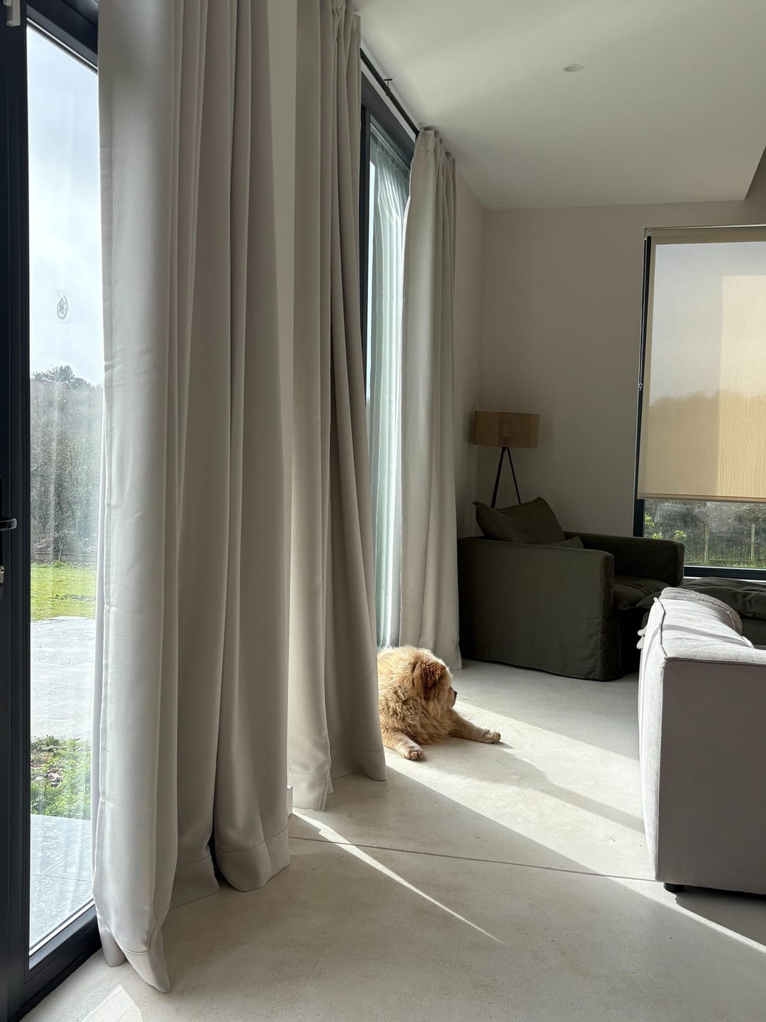 Customer photo review of Zoe 100% Blackout Linen Look Custom Curtain