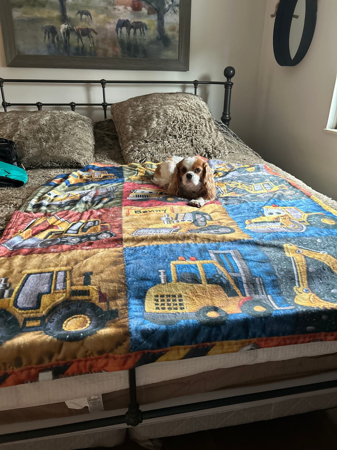 Customer photo review of Construction Machines - Personalized Kid Blanket
