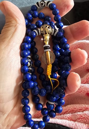 Customer photo review of Lapis Lazuli Third Eye Mala