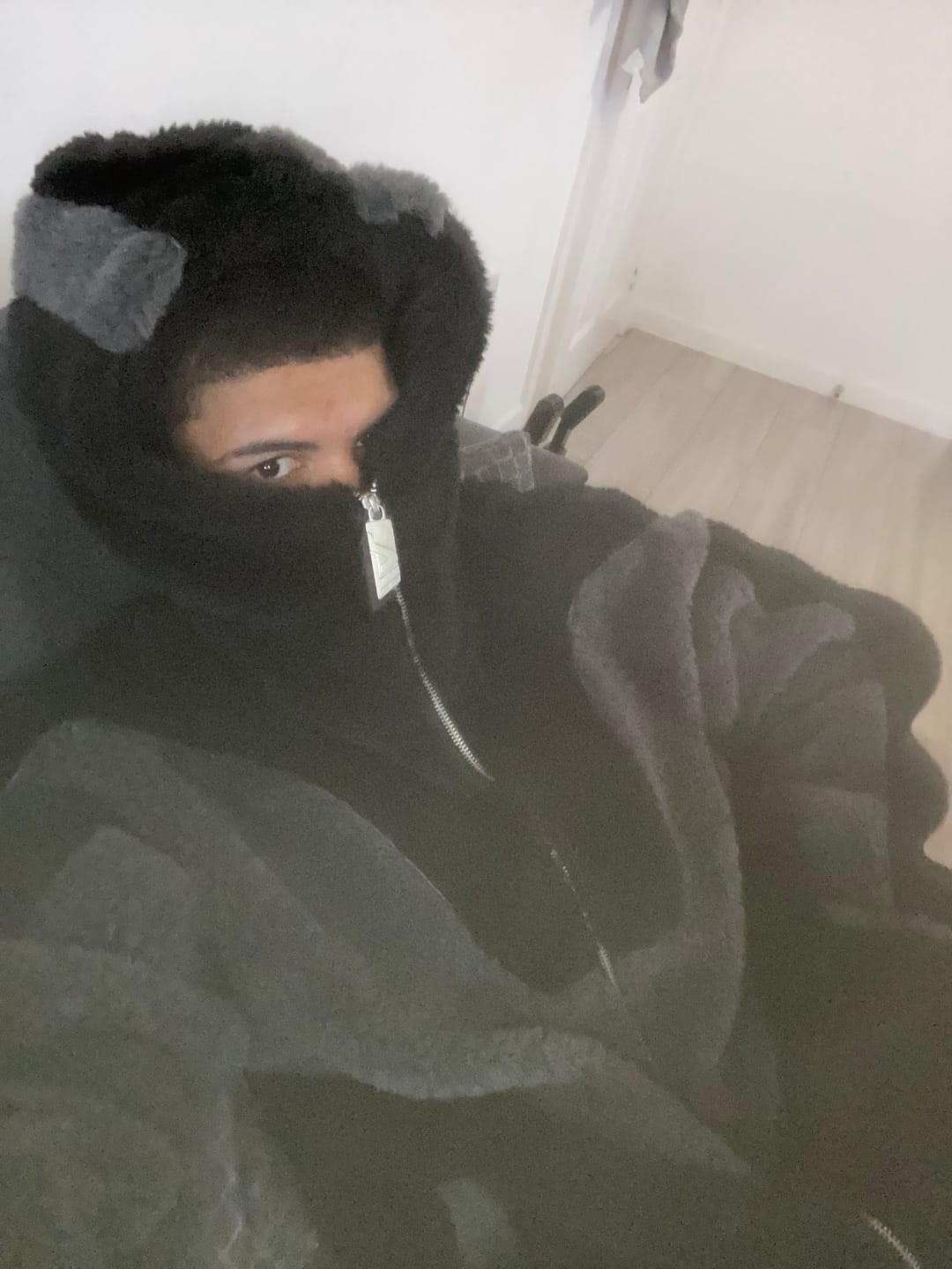 Customer photo review of Ash Black Fleece Jacket