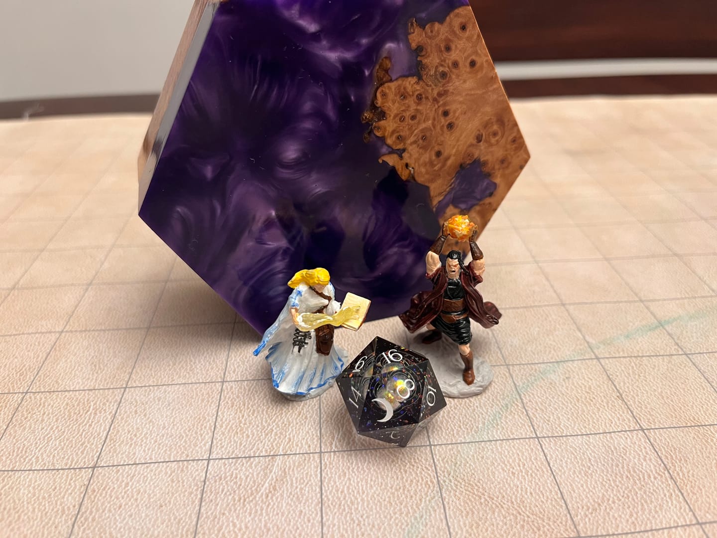 Customer photo review of URWizards D&D Resin Engraved Dice Set The Galaxy