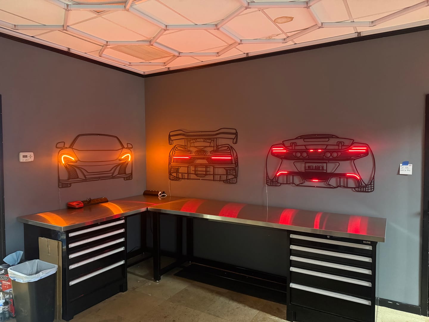 Customer photo review of 2016 McLaren 650s Back View Metal Neon Car Wall Art - MTN0211